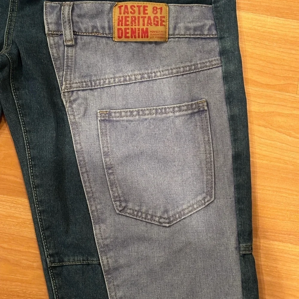 Taste 81 Heritage Patchwork Womens Size XL Two Tone Carpenters Style Jeans